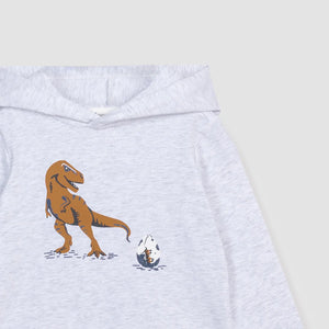 Miles the label - Chandail à capuche gris clair à imprimé de dinosaure, 2 ans