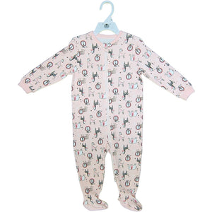 MID - Pyjama à double zip rose animaux