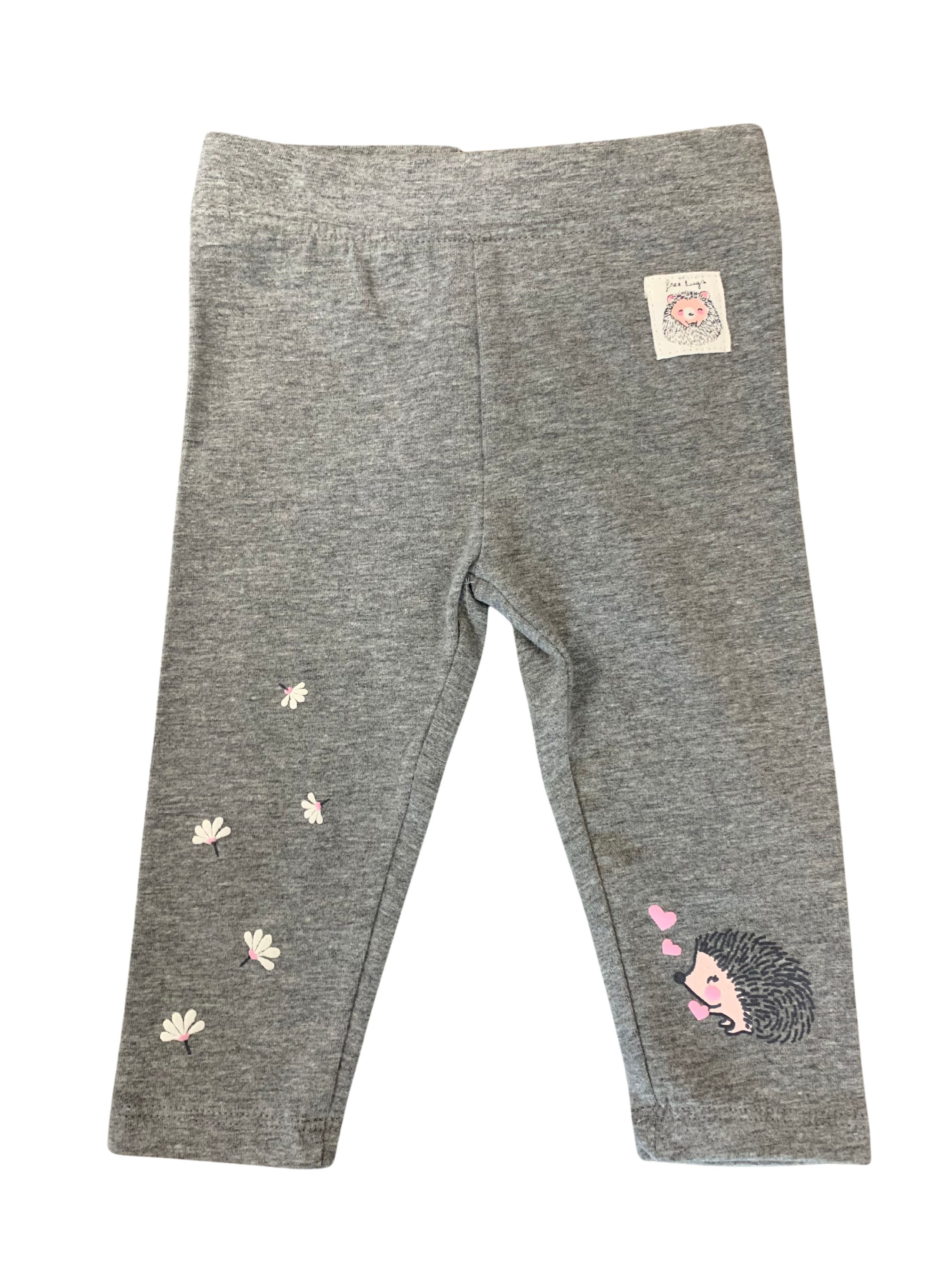 Losan - Legging gris fleurs et hérisson, 3-6 mois