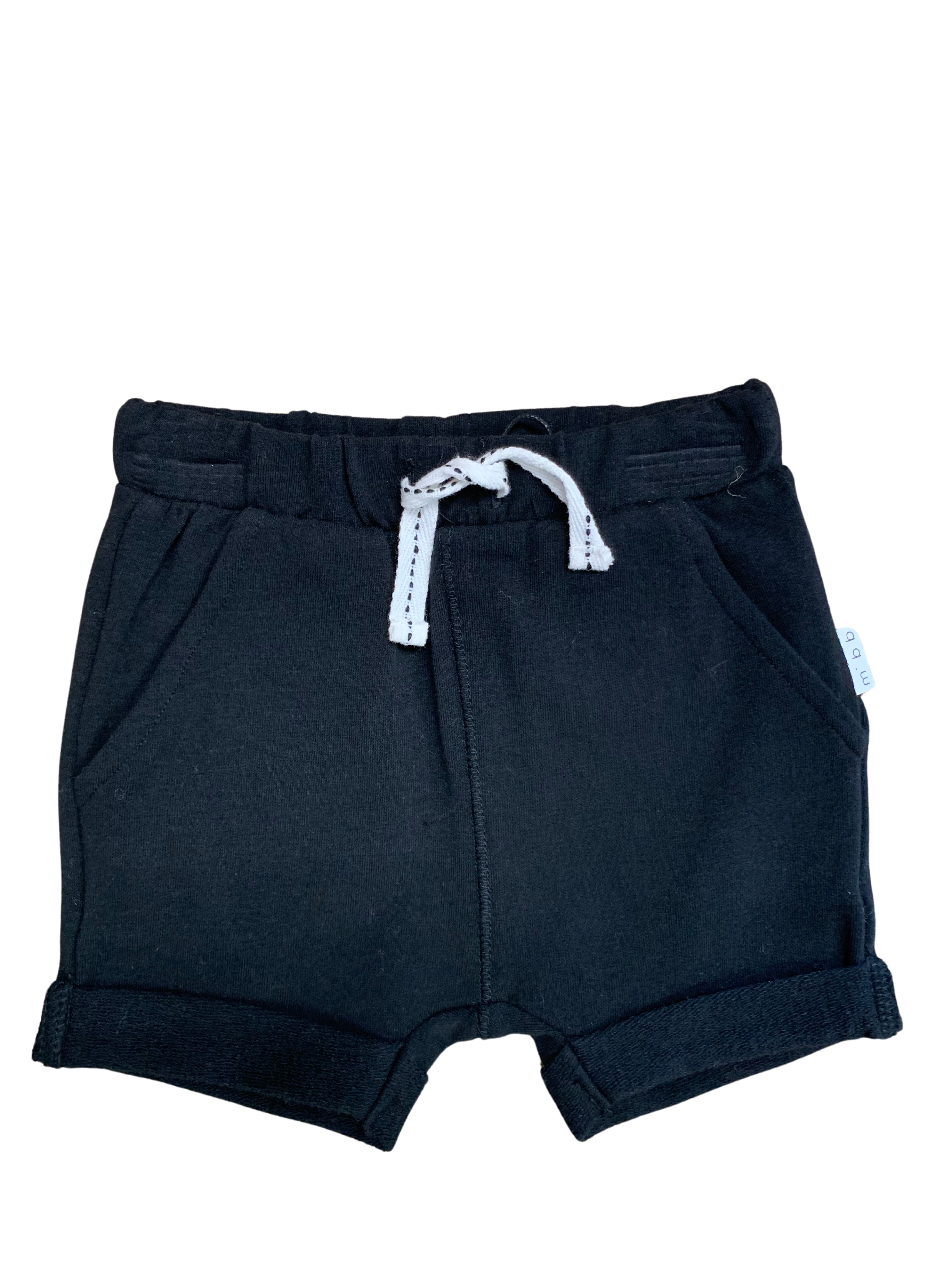 Miles the label - Short noir en coton, 3 mois