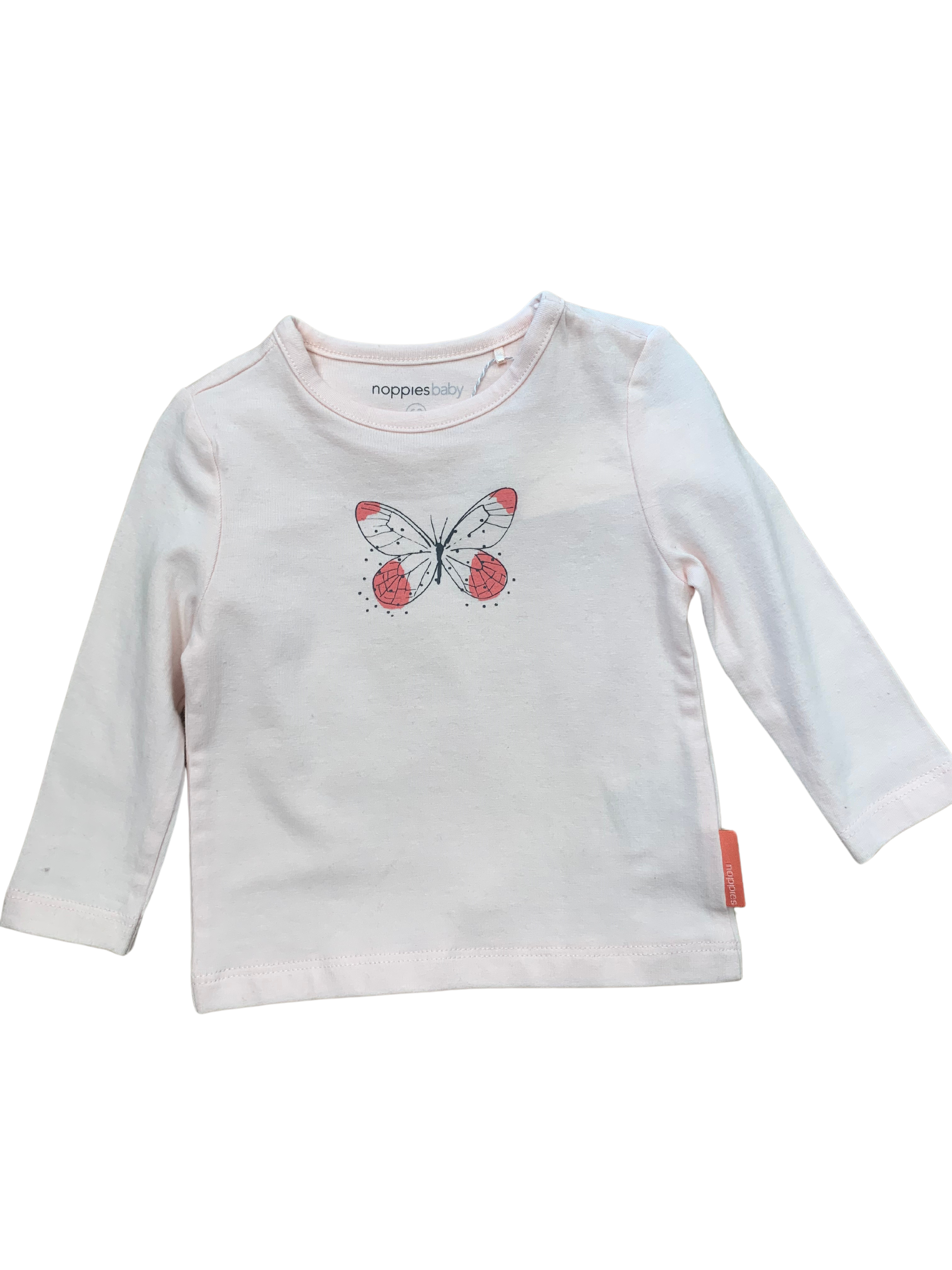 Noppies - Chandail rose papillon, 2-4 mois