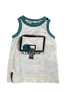 Romy et Aksel - Camisole turquoise basketball, 6 mois