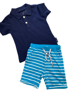 Noppies - Ensemble polo marine avec short, 6-9 mois