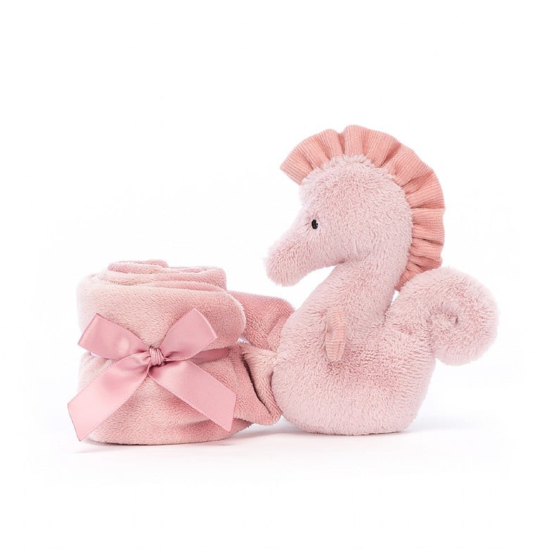 Jellycat -  Hippocampe rose avec couverture