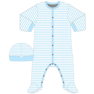 Coccoli - Pyjama avec bonnet  - bleu pâle velours prématuré