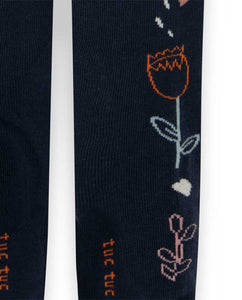 Tuc Tuc - Collants fille bleus avec imprimé fleuri et détails lettering, 10 ans