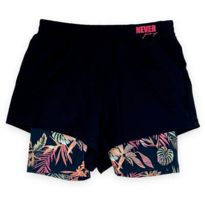 M.I.D - Short sport noir et fleuris, 5-6 ans