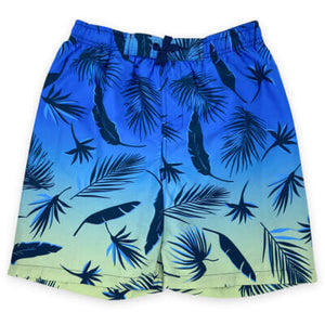 M.I.D - Short de maillot, feuillages bleu