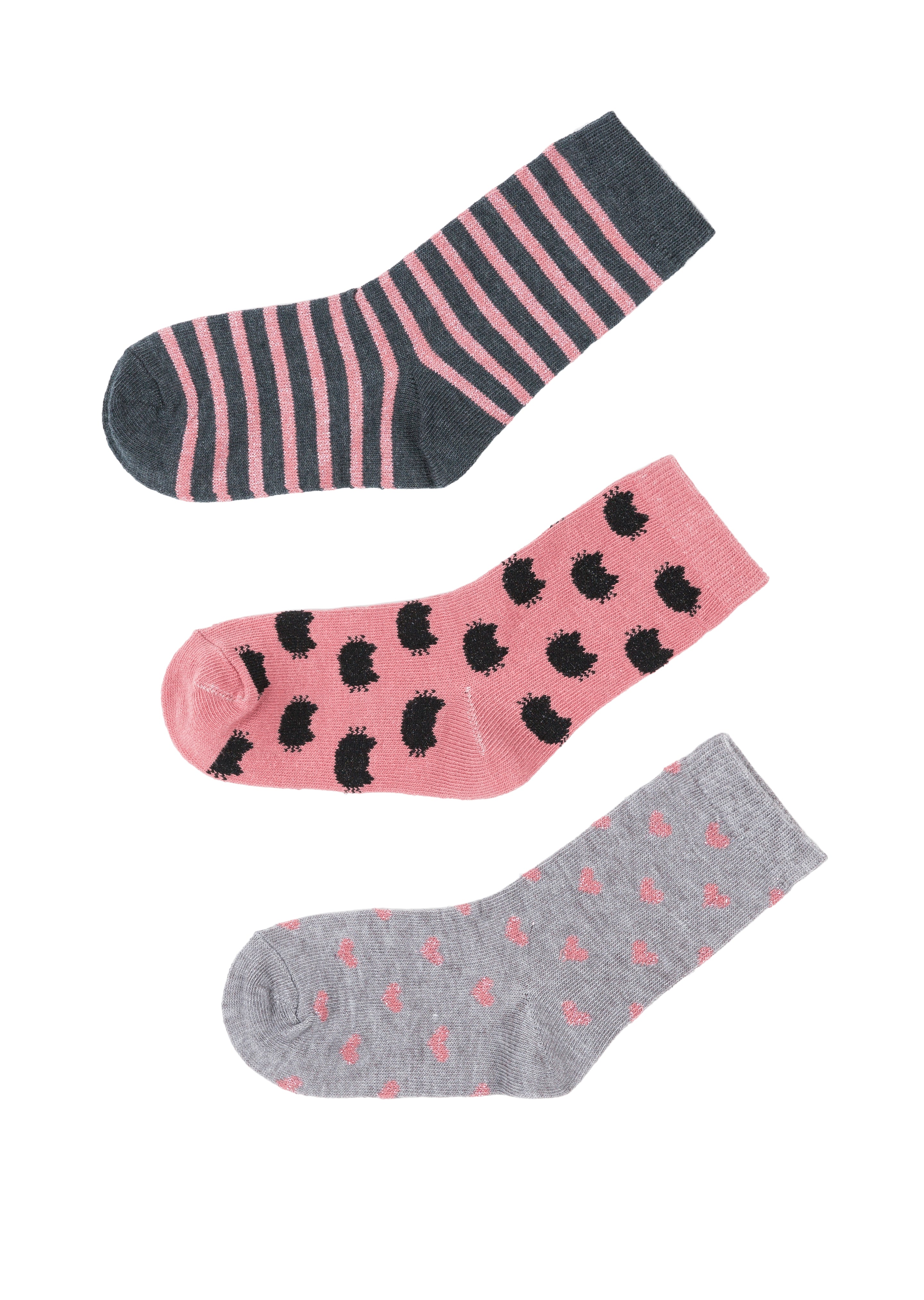 Losan - Trio chaussettes chat rose