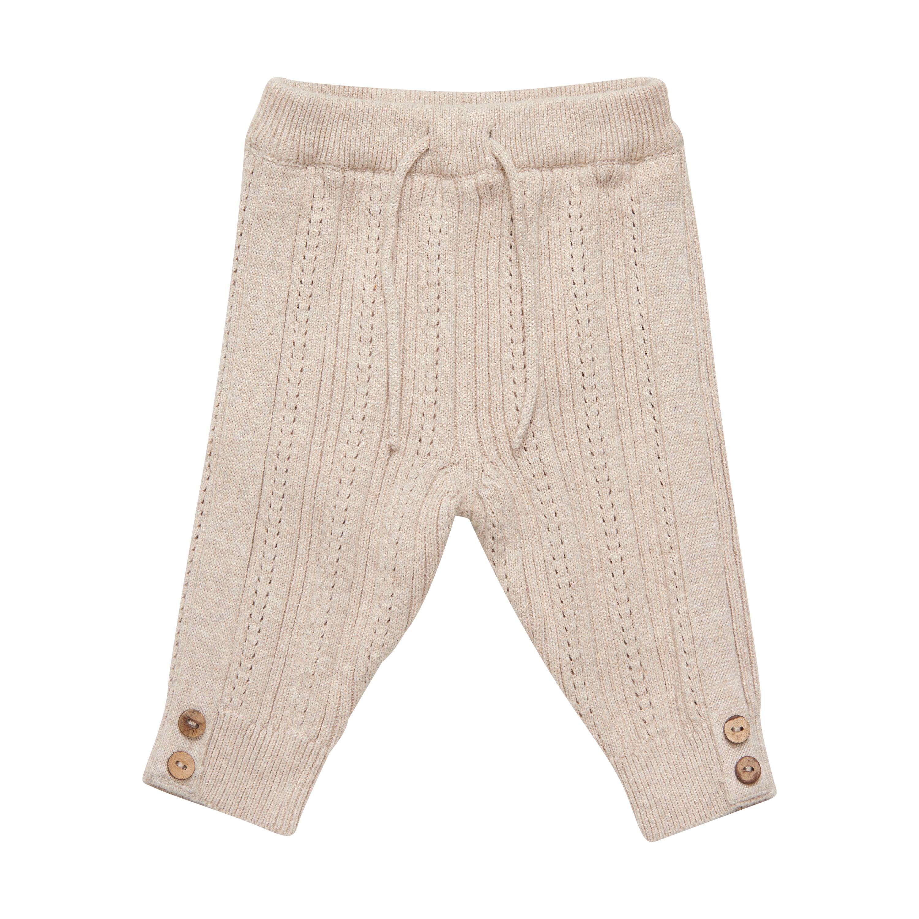 Fixoni - Pantalon en tricot - beige 9 et 18 mois