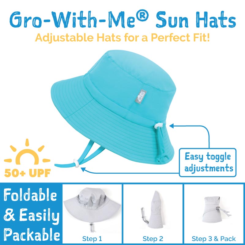 Jan & Jul - Chapeau de soleil Aqua-Dry Bucket Gro-With-Me® pour enfants | Pastèque