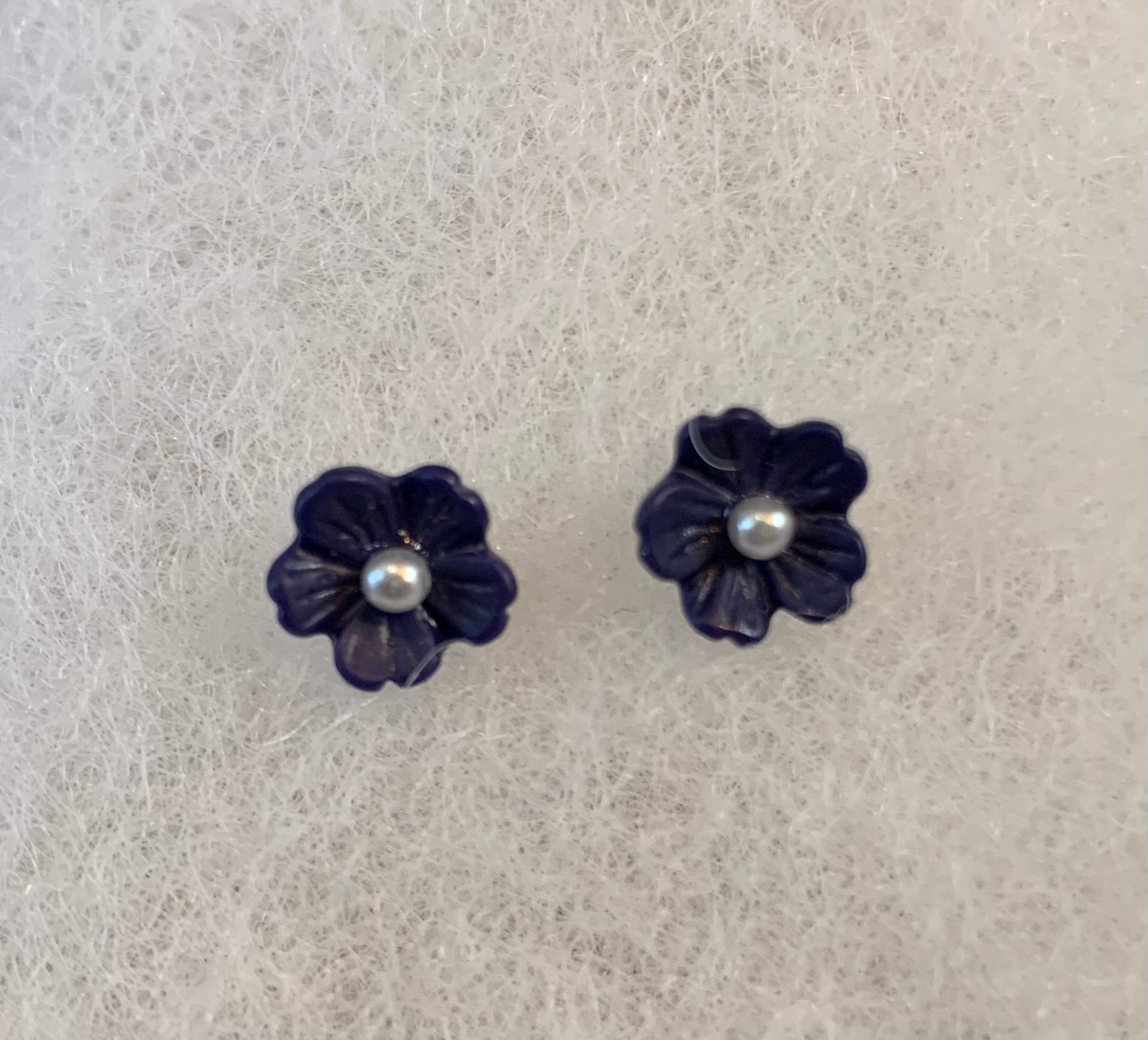 Bijoux Doigts de fée- boucles d'oreilles- petites fleurs marines