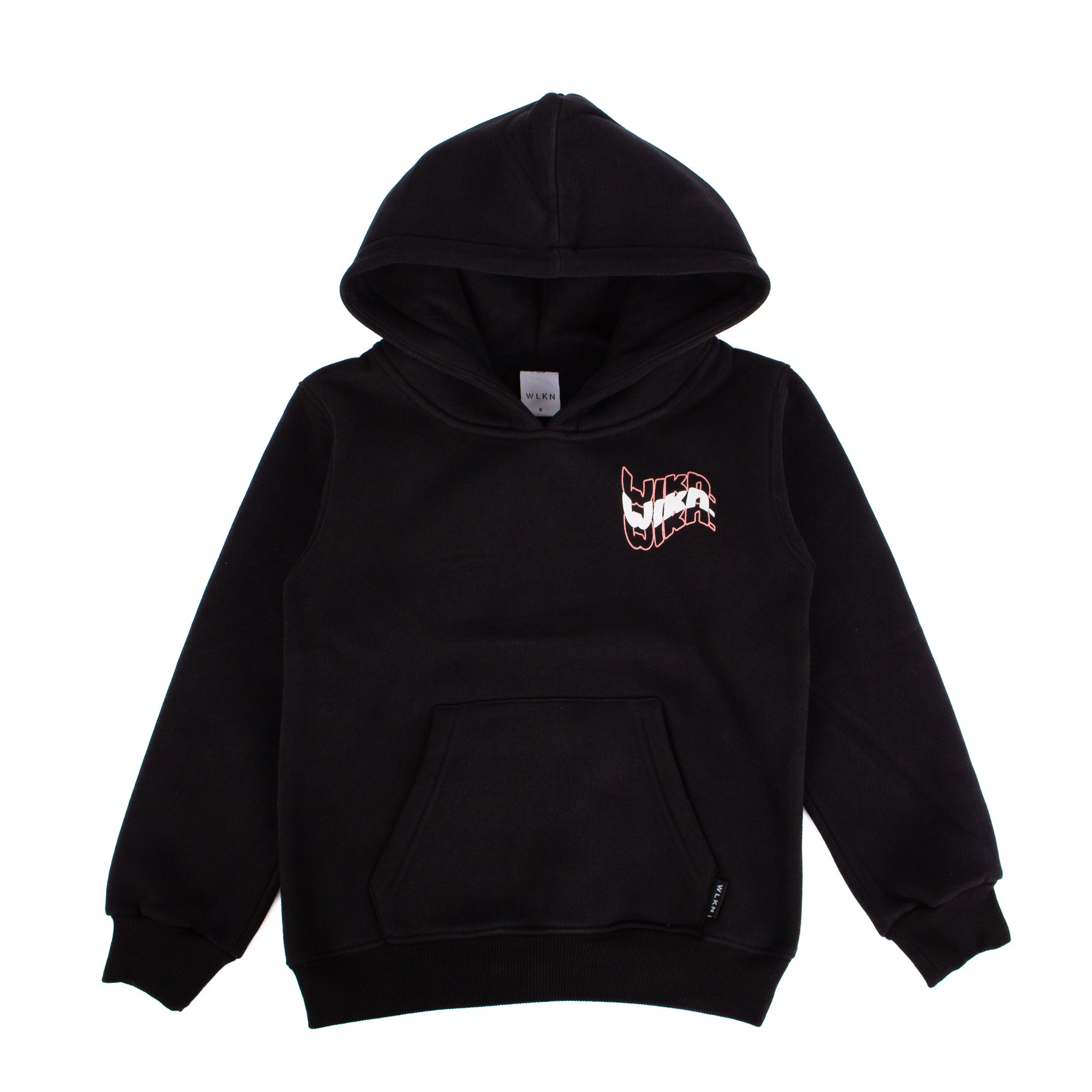 WLKN - Hoodie Junior wavy noir rose/blanc