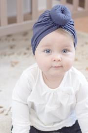 Turban de bébé Tulipe  marine Mini-bretzel