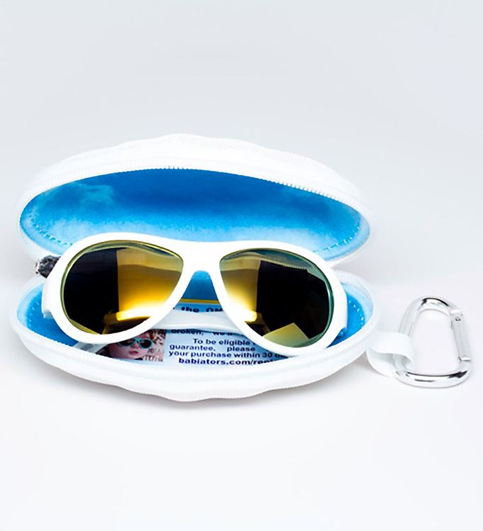 Babiators- lunette de soleil blanche avec boitier