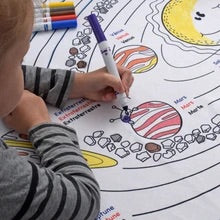Bimoo -  Planètes - Nappe multilingue à colorier