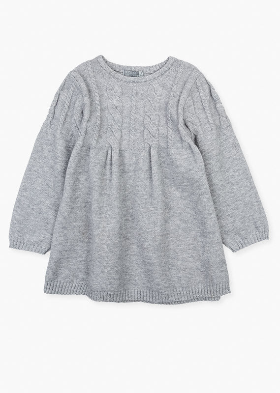 Losan - Robe en tricot gris avec collant crème, 3 ans