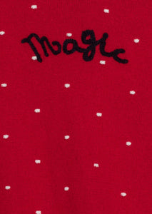 Losan - Robe en tricot rouge avec collant crème 9-12 mois
