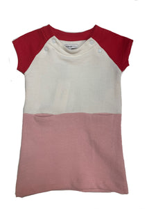 Noppies - robe blanche, rose et rouge, 4-6 mois
