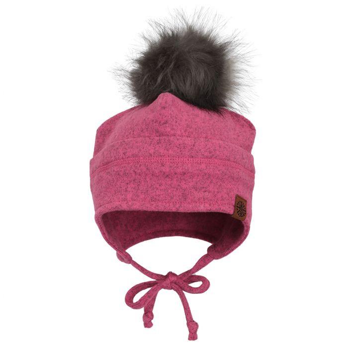 Calikids - Tuque à pompon avec attache mi-saison - Fuschia