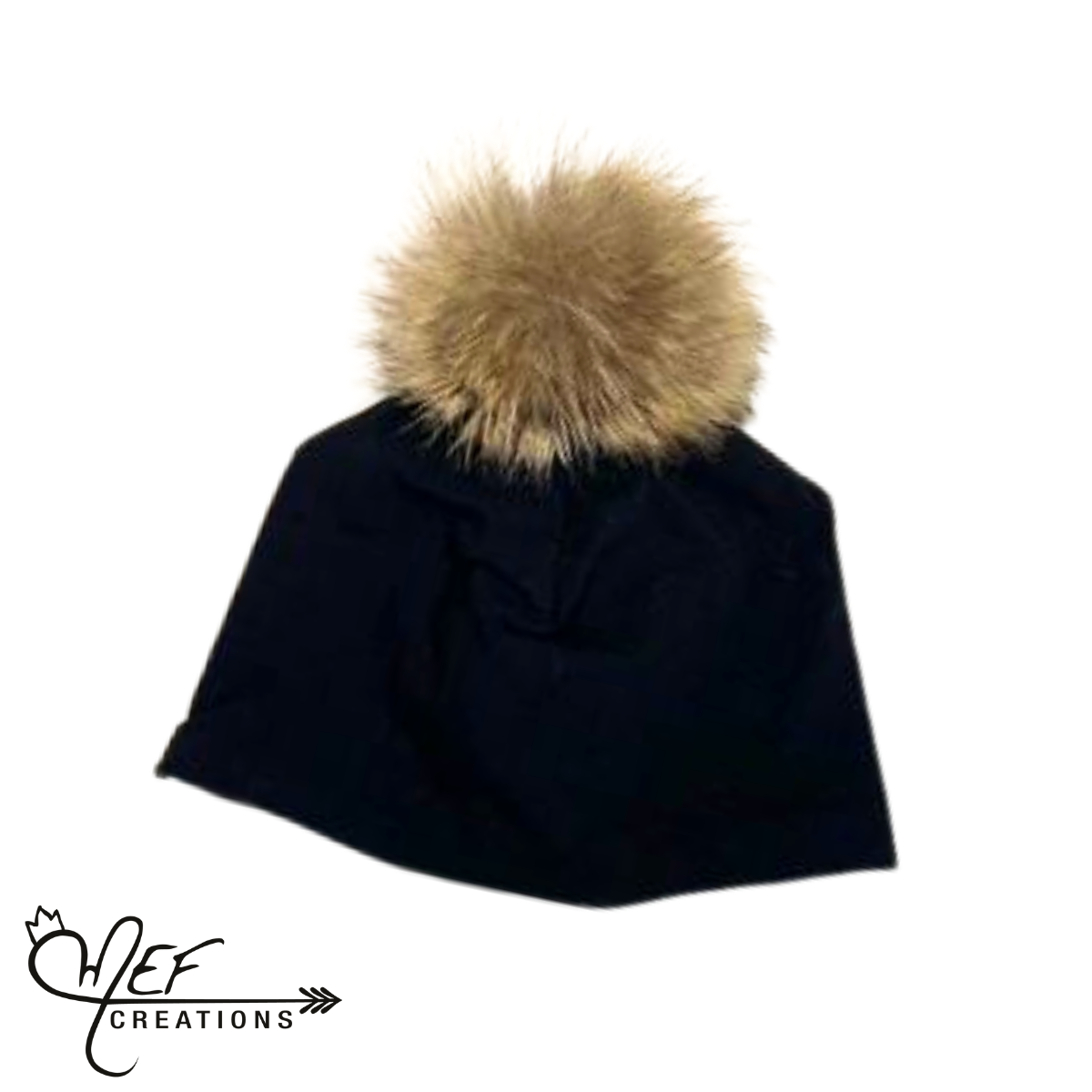 M.E.F Créations - Tuque à pompon doublure en coton - Noir adulte