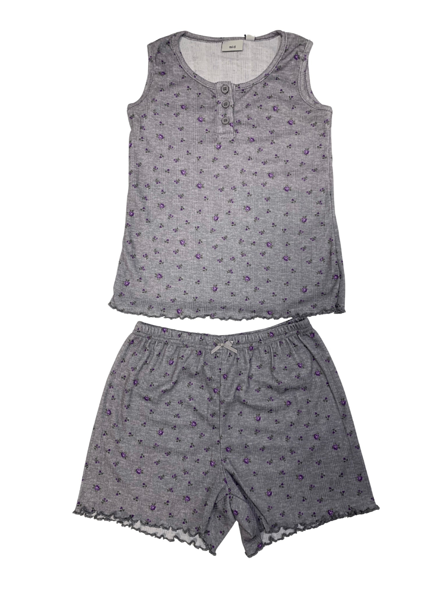 M.I.D - Ensemble pyjama 2 pièces camisole - Gris 9-10 ans