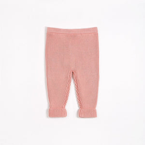Petit lem- pantalon épais en maille rose